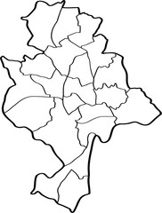 freehand drawing of Nottingham city map.