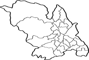 freehand drawing of Sheffield city map.