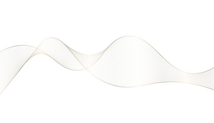 Golden wavy lines banner design, illustration on transparent abstract background design.