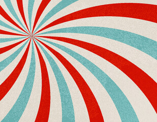 Vintage style radial pattern in red, teal and beige. Vector illustration
