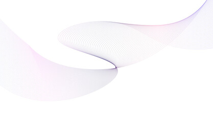 Abstract gradient colorful line wave banner design. pink, purple, blue, isolated swirling line wave illustration on transparent background.