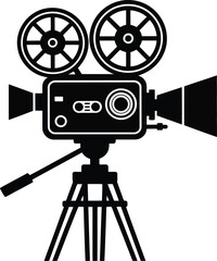 Obraz premium Vintage Film Camera Silhouette