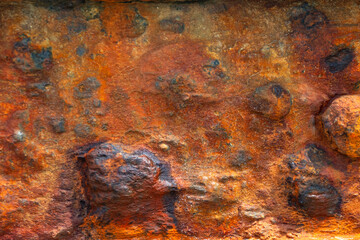 Abstract rust pattern. Weathered and cracked iron.
