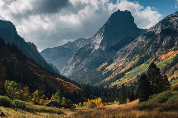 Fototapeta premium Picturesque autumn mountain