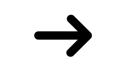Rightward pointing arrow isolated on a transparent background
