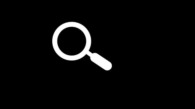 magnifying glass icon animation. Digital search hologram icon.