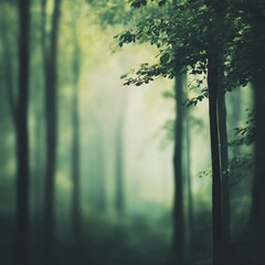 Soft blurred photography of green forest canopy nature peaceful environment serene viewpoint