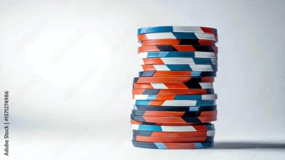 Canvas Prints this animation showcases a vibrant stack of tiles in striking colors. perfect for design inspiration