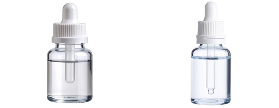  Transparent Eye Drop Bottle with Dropper Tip, Isolated on Transparent Background