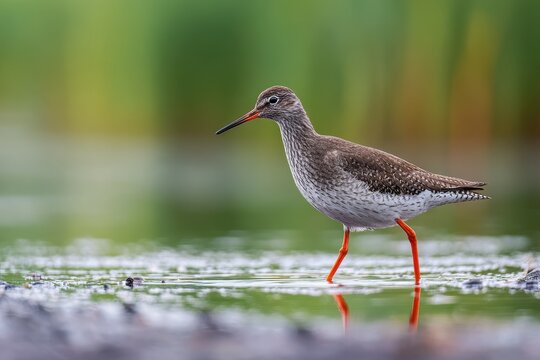 Redshank species Tringa totanus at Zicksee