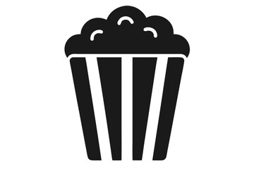 Black popcorn bucket icon snack movie