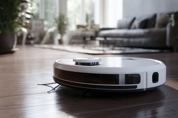robot vacuum on the ground