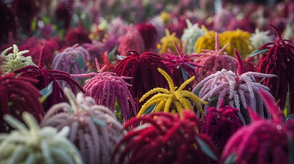 Colorful cockbombs flower in the garden