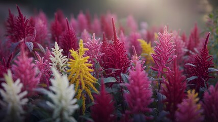 Colorful cockbombs flower in the garden