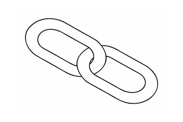 Interlocking oval chain links connection metal