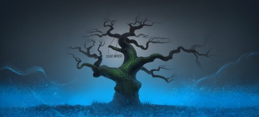 Silhouette Scary Halloween Tree Horror