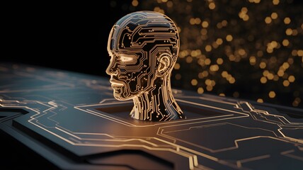  Artificial intelligence robot showing circuit board