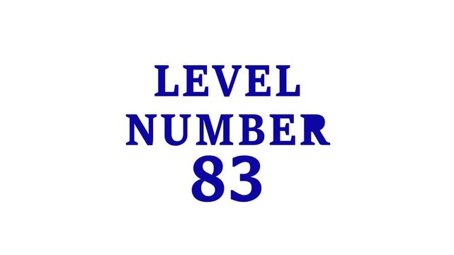 3d text level concept. Level 83 text animation with holographic gradient and dot pattern on green background