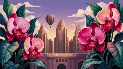 Hot air balloon in vibrant color