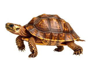 Obraz premium Moving Box Turtle PNG Realistic Turtle Illustration on Transparent Background PNG