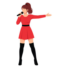 Female Performer Singing on Stage