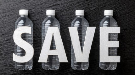 Recycling plastic bottles to save our planet no more waste a call to recycle in dark environment