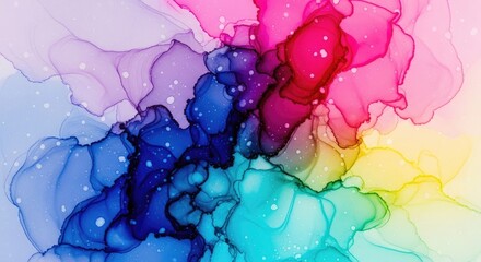 Fototapeta premium Vibrant fluid ink art abstract alcohol ink