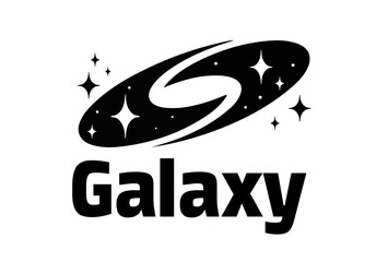 Galaxy Logo of vector illustration, galaxy, logo, space, black, graphics, design. 