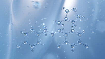 sulconazole molecular structure, 3d model molecule, antifungal agent structural chemical formula view from a microscope