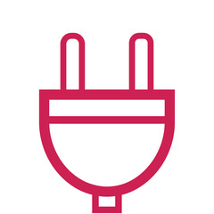 red outline electric plug icon