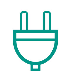 Obraz premium green outline electric plug icon
