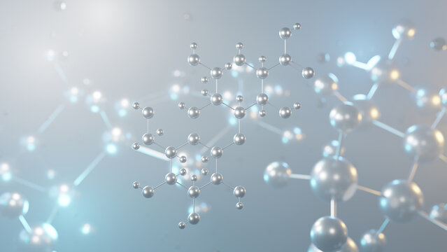 lactobionic acid molecular structure, 3d model molecule, e399 structural chemical formula view from a microscope