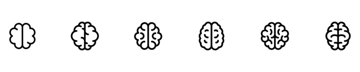 Brain simple icon set. Human brain symbol. Vector Illustration. EPS 10