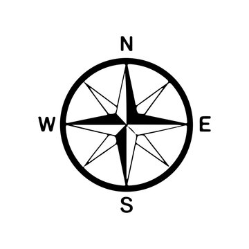 Simple Campass map silhouette design