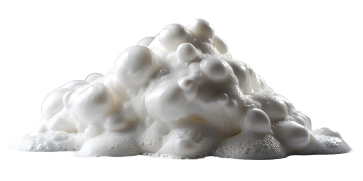 Pile of White Foam on Transparent Background