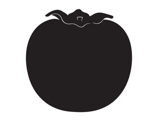  Fuyu Persimmon Silhouette black Vector Image white background