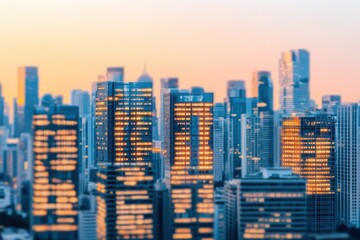 Obraz premium A high-tech cityscape surrounded by invisible barriers represented by glowing holograms of legal texts, cyberpunk, cinematic lighting.