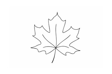 Maple leaf outline autumn fall