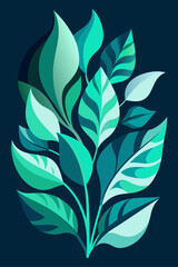 Stylized Leaves Abstract Composition foliage botanical