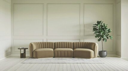 Modern stylish living room design with  sofa , couch , and space with luxurious design