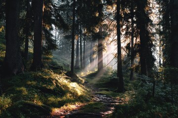 Obraz premium stunning illumination and the woodland