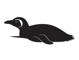 Pinguinus impennis Silhouette black Vector Image white background
