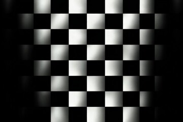 Fototapeta premium Abstract black and white checkered pattern with faded light effect creating a modern geometric design suitable for digital backgrounds and artistic projects