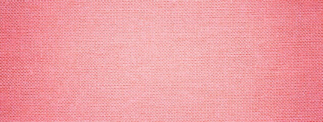 Fototapeta premium Texture light pink textile material background, macro weave pattern. Structure pastel fabric backdrop, vignette