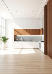 Fototapeta premium Bright hallway with glowing lights in a modern white room Empty room interior design architecture blank design room