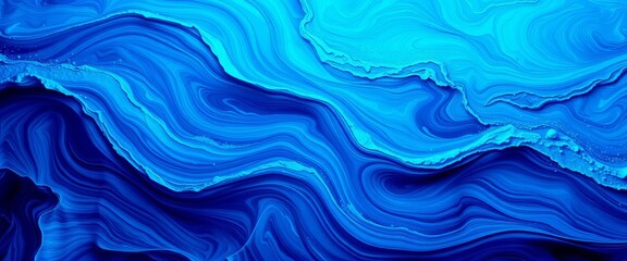 Abstract swirling blue waves, textured background, water, fantasy