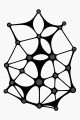 Interconnected organic network abstract black