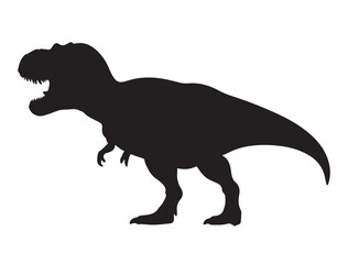 Tyrannosaurus rex Silhouette black Vector Image white background.