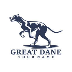 Great Dane Dog logo design vector. Silhouette Great Dane Dog Template Illustration. Icon Symbol