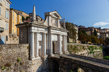 Porta San Giacomo gate in Bergamo Alta during daytime